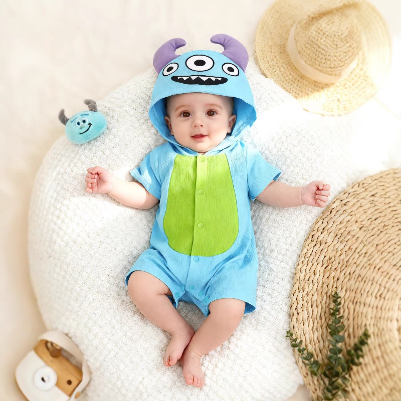 Cotton Baby Onesies Zipper - Детский летний комбинезон-ромпер с коротким рукавом